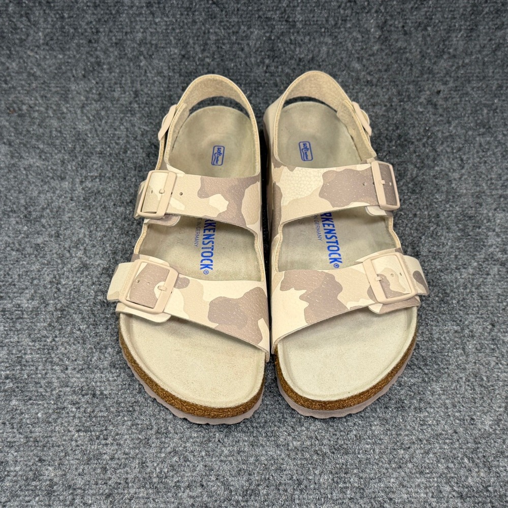 Birkenstock Milano Sandals Mens 9 Desert Soil Grey Taupe Camouflage Soft Footbed - Picture 3 of 11
